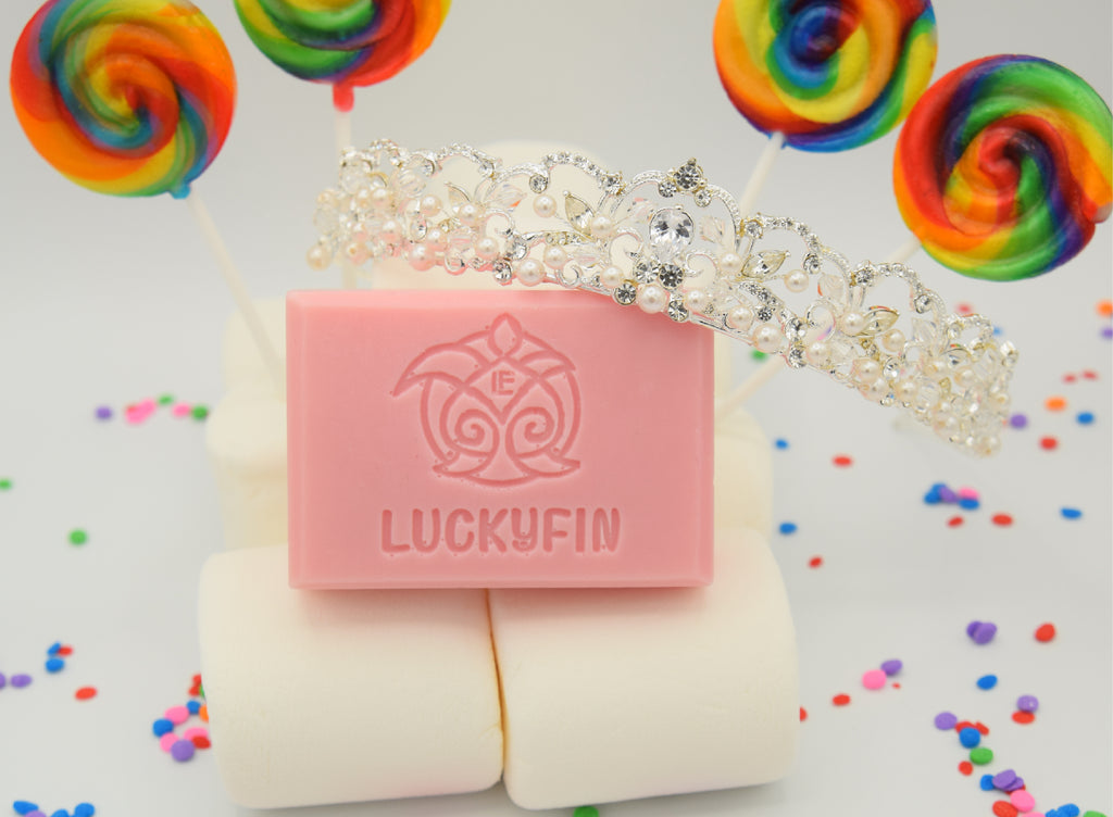 LuckyFin natural goat milk bar soap, berry blasted scent