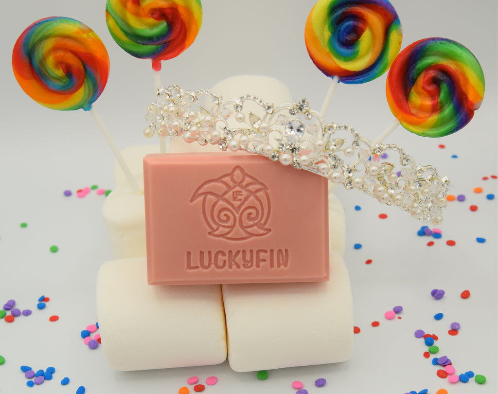 LuckyFin natural goat milk bar soap, schweet schweet schweet scent